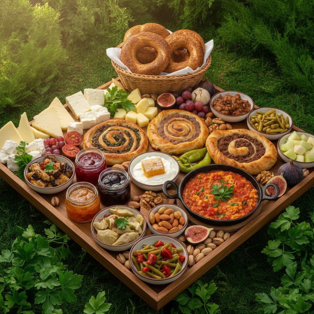 Altı kişilik bahçe şöleni serpme kahvaltı kutusu